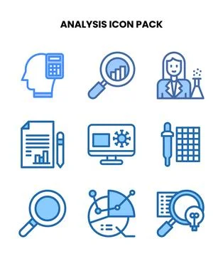 Analysis Two Colour SVG Icons Pack Stock Illustration