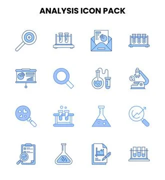 Analysis Two Colour UI Icons Pack Stockillustratie