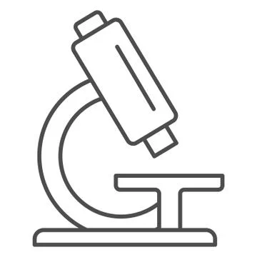 Analysis under microscope thin line icon, Medical tests concept, laboratory Illustrazione stock