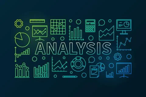 Analysis vector colorful horizontal banner Stockillustratie