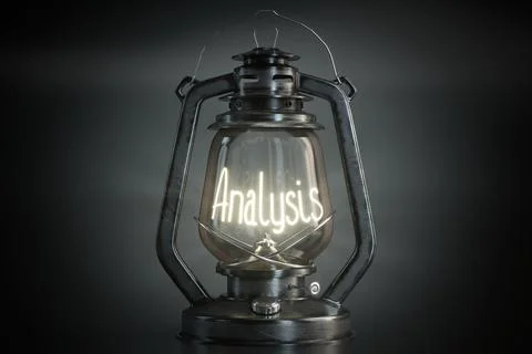Analysis - Vintage Kerosene Lantern - 3d illustration Stock Illustration