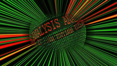 Analysis on the web binary data sphere Stock-Illustration