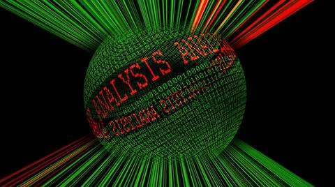 Analysis on the web binary data sphere Stock-Illustration