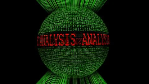 Analysis on the web binary data sphere Stock-Illustration