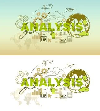 Analysis website banner concept Illustrazione stock