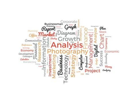 Analysis wordcloud template. Business concept vector background. Stock Illustration