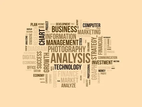 Analysis wordcloud template. Business concept vector background. Stock Illustration
