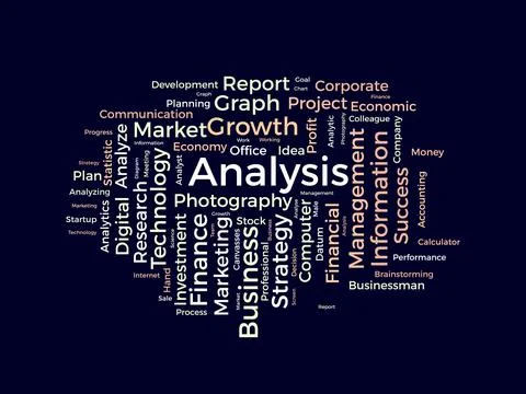 Analysis wordcloud template. Business concept vector background. Stock Illustration