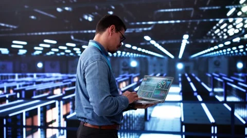 Analyst Engineer In Cloud Data Center Stock Footage 283691827