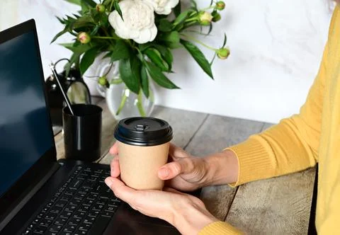 Analyst office work Remote work and education, freelance Stock Photos