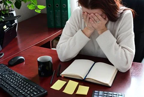 Analyst office work Remote work and education, freelance Stock Photos