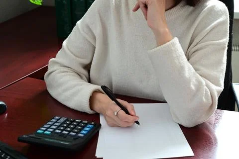 Analyst office work Remote work and education, freelance Stock Photos