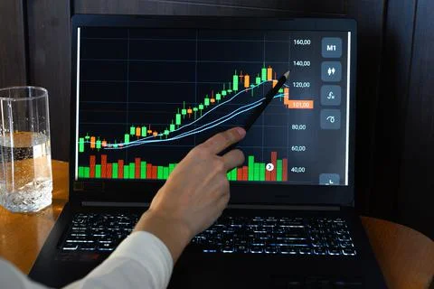 Analyst office work Remote work and education, freelance Stock Photos