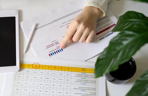 Analyst office work Remote work and education, freelance Stock Photos