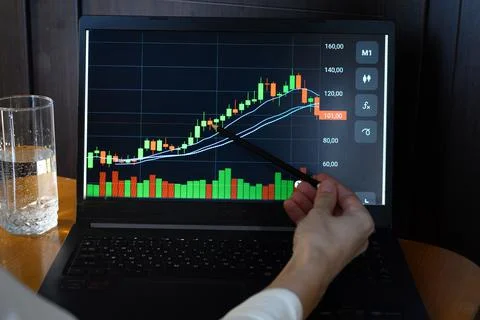 Analyst office work Remote work and education, freelance Stock Photos