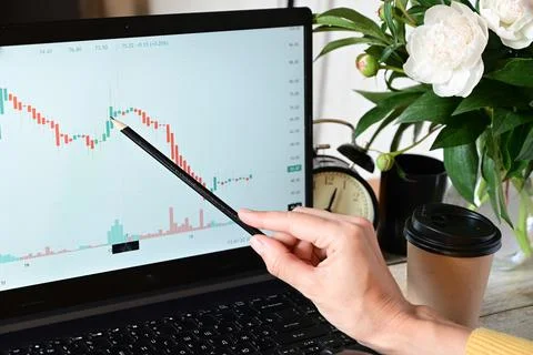 Analyst office work Remote work and education, freelance Stock Photos