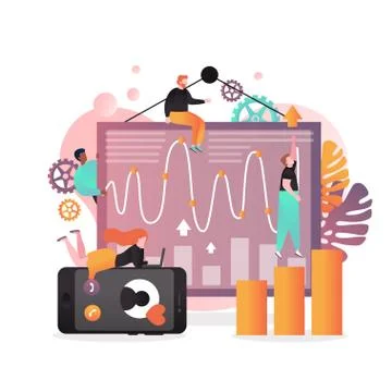 Analyst services vector concept for web banner, website page 스톡 일러스트