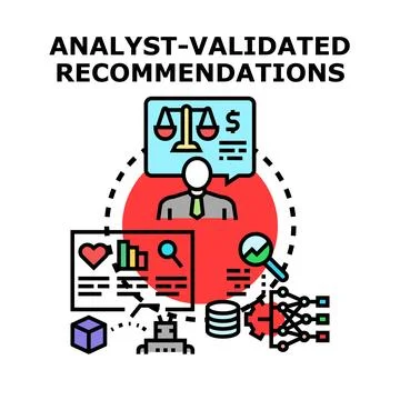 Analyst validating recommendations for business decision making Stock Illustration