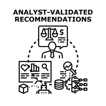 Analyst validating recommendations for business decision making Stock Illustration