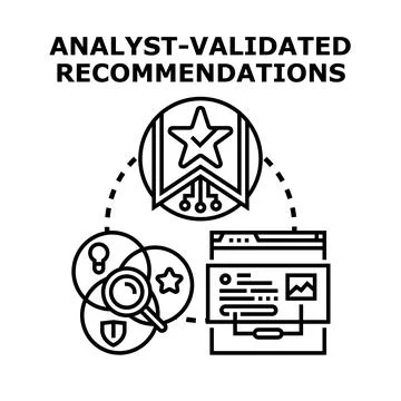 Analyst validating recommendations for business strategy and quality insights Stock Illustration