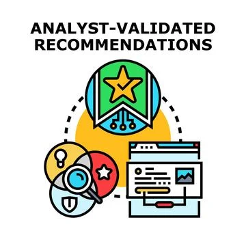 Analyst validating recommendations for business strategy and quality insights Stock Illustration