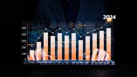 Analyst working with computer in Business Analytics and Data Management. Stock Photos