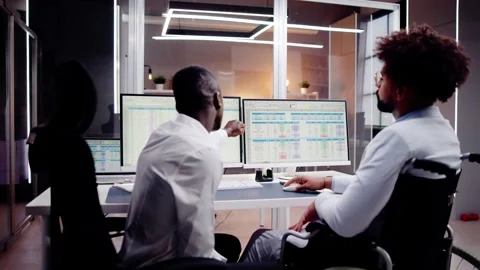 Analyst Working With Spreadsheet Business Data Stock Footage 252354989