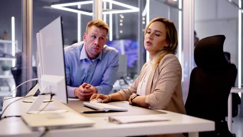 Analyst Working With Spreadsheet Business Data Stock Footage 252855600