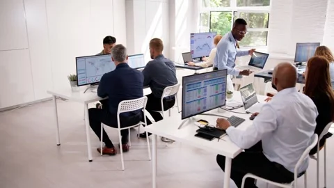 Analyst Working With Spreadsheet Business Data Stock Footage 275478677