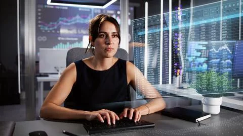 Analyst Working With Spreadsheet Business Data Stock Photos