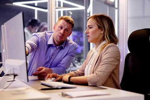 Analyst Working With Spreadsheet Business Data Stock Photos