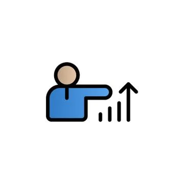 Analystics, up, worker color gradient vector icon 스톡 일러스트