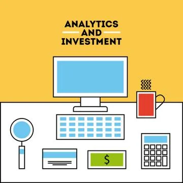Analytic and investments flat Illustrazione stock