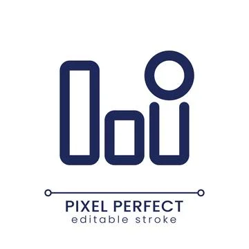 Analytic app notification pixel perfect linear ui icon Stock Illustration