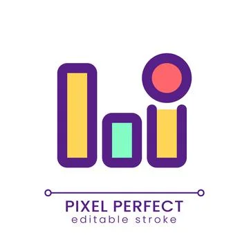 Analytic app notification pixel perfect RGB color ui icon Stock Illustration