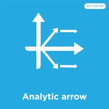 Analytic arrow icon isolated on blue background Free Stock Illustration