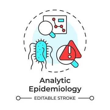 Analytic epidemiology multi color concept icon Stock Illustration
