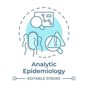 Analytic epidemiology soft blue concept icon Stock Illustration