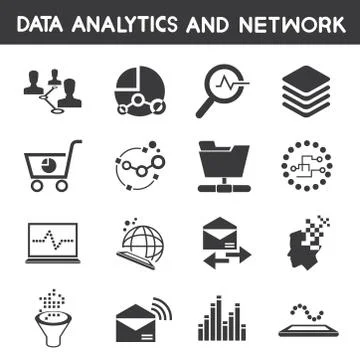 Analytic icons Illustrazione stock