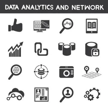 Analytic icons Stock Illustration