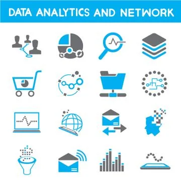 Analytic icons Stock Illustration