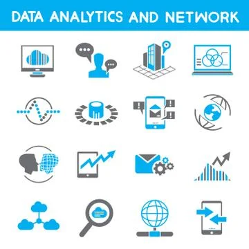 Analytic icons Illustrazione stock