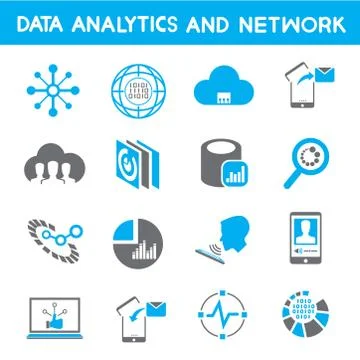 Analytic icons Stock Illustration