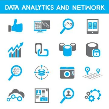 Analytic icons Illustrazione stock
