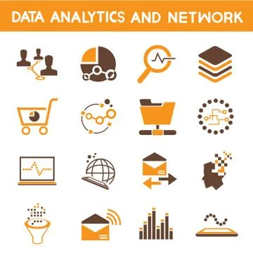 Analytic icons Stock Illustration