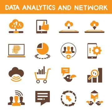 Analytic icons Stock Illustration