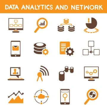 Analytic icons Stock Illustration