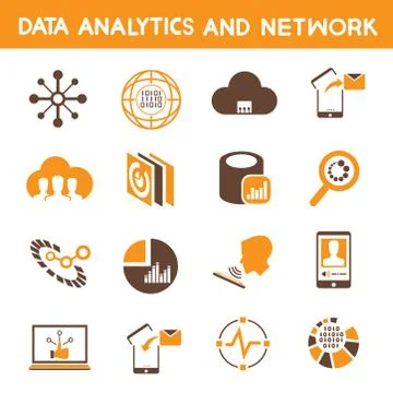 Analytic icons Stock Illustration