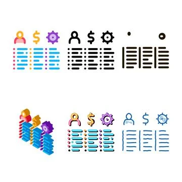 Analytic styleset list icon vector outline Stock Illustration