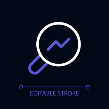 Analytic tool pixel perfect color linear ui icon for dark theme Stock Illustration